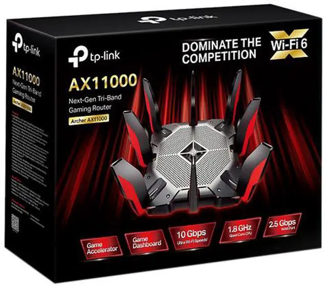 Alt view image 5 of 5 - TP-Link Archer AX11000 - Wireless router - 8-port switch - GigE, 2.5 GigE, 802.11ax - 802.11a/b/g/n/ac/ax - Dual Band