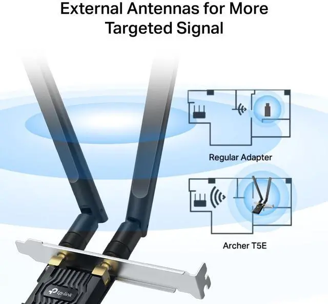 Alt view image 5 of 6 - TP-Link AC1200 PCIe WiFi Card for PC (Archer T5E) - Bluetooth 5.0, Dual Band Wireless Network Card (2.4GHz and 5GHz) for Gaming, Streaming, Supports Windows 11, 10