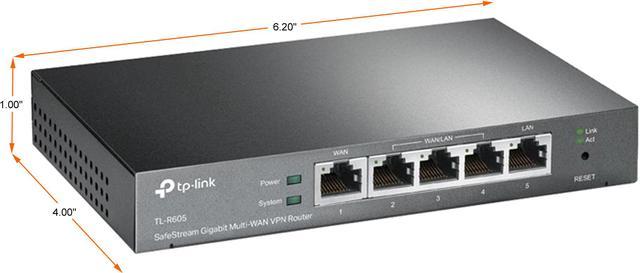 TP-Link ER605 (TL-ER605) Multi-WAN Wired VPN Router | Up to 4 Gigabit WAN  Ports | SPI Firewall SMB Router | Omada SDN Integrated | Load Balance |  Lightening Protection | Limited Lifetime Protection
