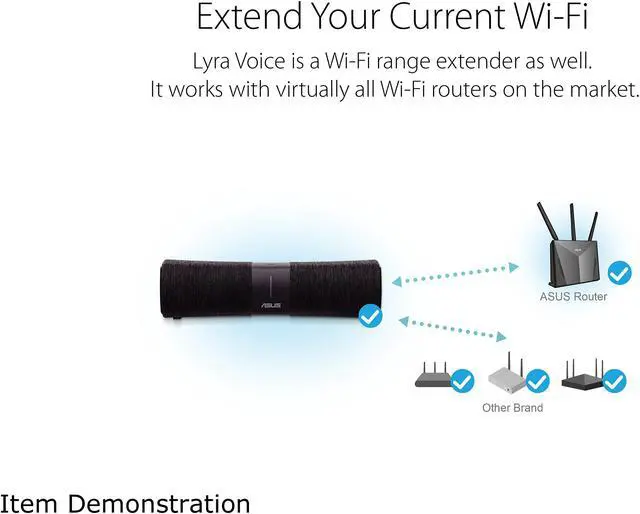 Alt view image 7 of 9 - ASUS Lyra Voice All-In-One Smart Voice Router - AC2200 Tri-Band Mesh Wi-Fi Router and Bluetooth Speaker with AiMesh Support and Amazon Alexa Built-in, AiProtection Pro Network Security