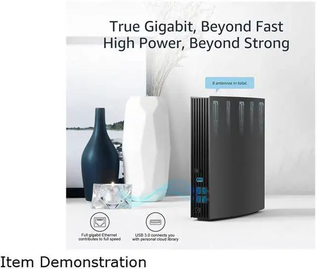 Alt view image 5 of 7 - Wavlink AC3200 Dual-Band Gigabit Gaming WiFi Router With MU-MIMO, Supports Guest WiFi & Parental Control, 4 Gigabit Ports, USB3.0 Port, 8x5dBi Internal Antennas, LCD Screen, iF Design Award Winner