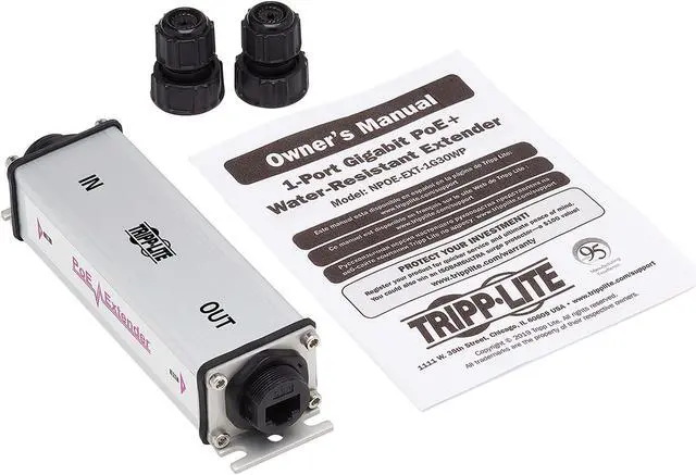 Alt view image 8 of 8 - Tripp Lite Gigabit Ethernet PoE Extender Cat5e/6/6a 1-Port Water Resistant NPOEEXT1G30WP
