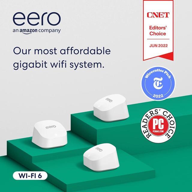 Eero - hotsell 6 AX1800 Dual-Band Mesh Wi-Fi 6 System (3-pack)