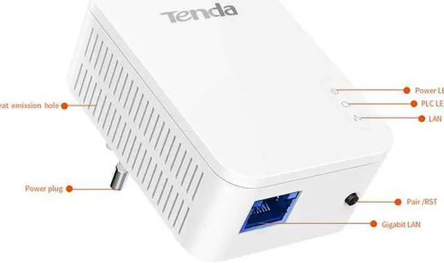 Alt view image 5 of 5 - Tenda AV1000 1-Port Gigabit Powerline Adapter, Up to 1000Mbps (PH3)