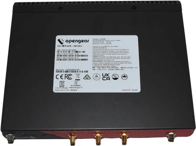 Alt view image 2 of 3 - Opengear OM1208 Operations Manager - 3.91 GB - DDR3 SDRAM - Twisted Pair, Optical Fiber - 2 Total Expansion Slot(s) - 2 x Network (RJ-45) - 4 x USB - 8 x Serial Port - 10/100/1000Base-T, 1000Base-X