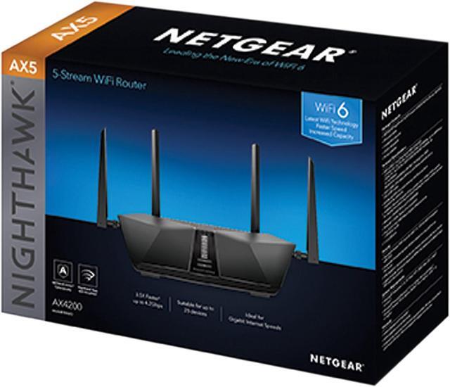 Alt view image 6 of 6 - NETGEAR Nighthawk 5-Stream AX5 WiFi 6 Router (RAX43) - AX4200 Wireless Speed (Up to 4.2 Gbps) | 2,000 sq. ft. Coverage