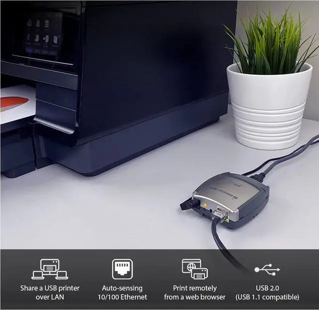 Alt view image 5 of 7 - IOGEAR 1-Port USB 2.0 Print Server GPSU21