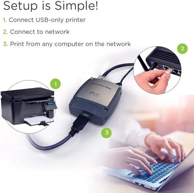 Alt view image 7 of 7 - IOGEAR 1-Port USB 2.0 Print Server GPSU21