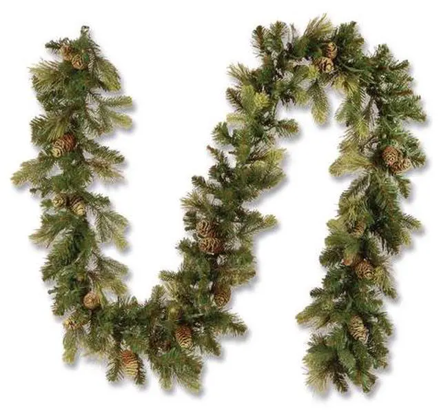 Main image of National Tree Company CAP33069A1 9 ft. Pre-Lit Carolina Pine Garland - AC Powered - Clear Incandescent Lights - 108" Long - Green