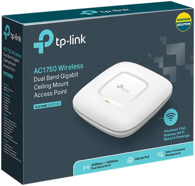 Alt view image 4 of 4 - TP-Link EAP245 AC1750 Wireless Dual Band Gigabit Ceiling Mount Access Point