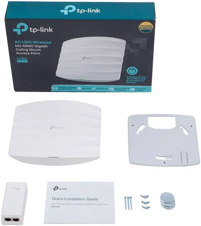 Alt view image 4 of 5 - TP-Link EAP225 Omada AC1350 Gigabit Wireless Access Point | Business WiFi Solution w/ Mesh Support, Seamless Roaming & MU-MIMO | PoE Powered | SDN Integrated | Cloud Access & Omada App | White