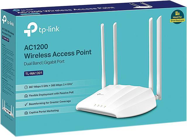 TP-Link AC1200 Wireless Gigabit 4 Fixed | MU-MIMO Injector Desktop Passive w/Free WiFi | & Access | | AP/Multi-SSID/Client/RE | Point Supports Antennas Beamforming (TL-WA1201) PoE PoE Mode Bridge
