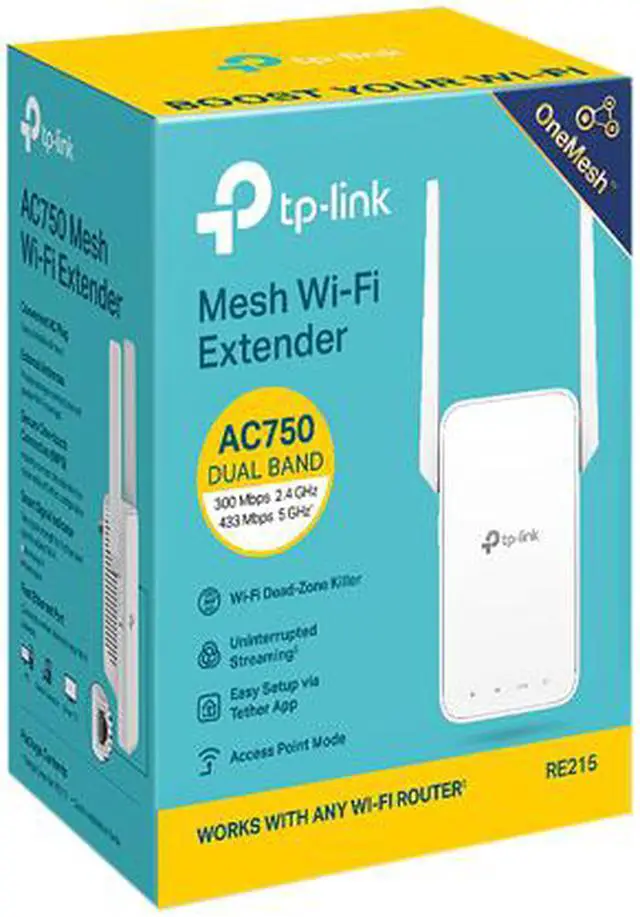 Alt view image 8 of 8 - TP-Link AC750 WiFi Extender(RE215), Covers Up to 1500 Sq.ft and 20 Devices, Dual Band Wireless Repeater for Home, Internet Signal Booster with Ethernet Port