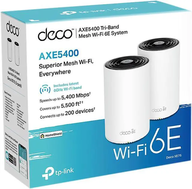 Alt view image 5 of 5 - TP-Link Deco AXE5400 Tri-Band WiFi 6E Mesh System(Deco XE75) - Covers up to 5500 Sq.Ft, Replaces WiFi Router and Extender, AI-Driven Mesh, New 6GHz Band, 2-Pack