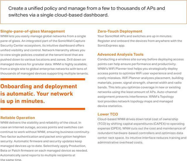 Alt view image 7 of 7 - Sonicwall SonicWave 641 Wireless Access Point with 3YR Secure Wireless Network Management and Support License (Multi-GIGABIT 802.3AT POE+) (03-SSC-0347)