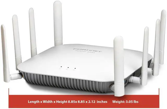 Alt view image 5 of 7 - Fortinet FortiAP 433G Wireless Indoor Wi-Fi 6E Access Point, Tri radio, Standard Mounting kit for Ceiling, T-Rail and Wall included