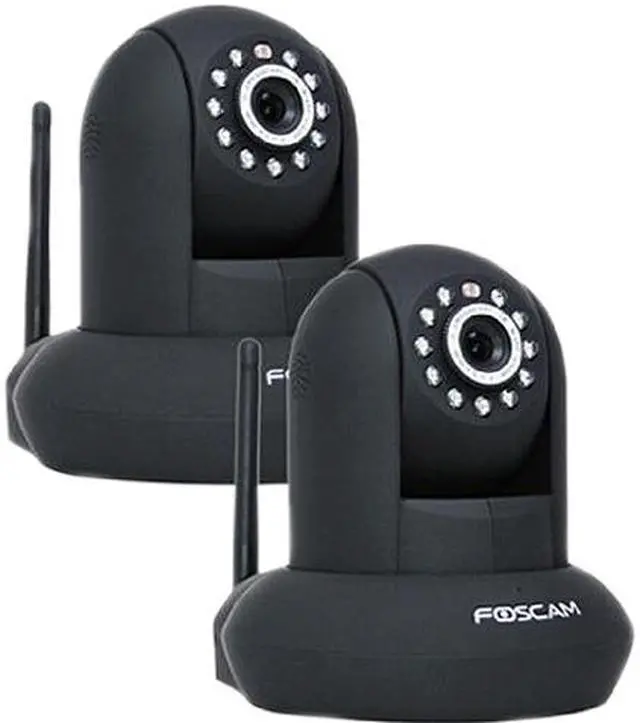 Main image of Foscam FI8910W Wireless/Wired Pan & Tilt 480 TVL Dome-Shaped IP Surveillance Camera w/ IR-Cut Filter 2-Pack (Black)