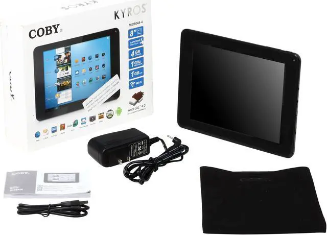 Alt view image 8 of 8 - Coby Kyros MID8048-4 Internet Capacitive Multi-Touchscreen Tablet PC with Built-In Camera - Telechips Cortex-A5 1 GHz Processor - 4 GB Storage/1 GB RAM - 4:3 - Android 4.0 Ice Cream Sandwich - ...