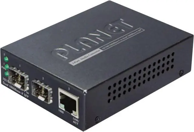 Main image of PLANET GT-1205A 1-Port 10/100/1000Base-T - 2-Port 1000FX (SFP) Switch Media Converter