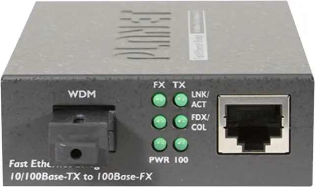 Main image of PLANET FT-806A20 10/100TX - 100Base-FX (WDM) Bi-directional Fiber Converter (SM, SC, 1310nm, 20 km, LFPT)