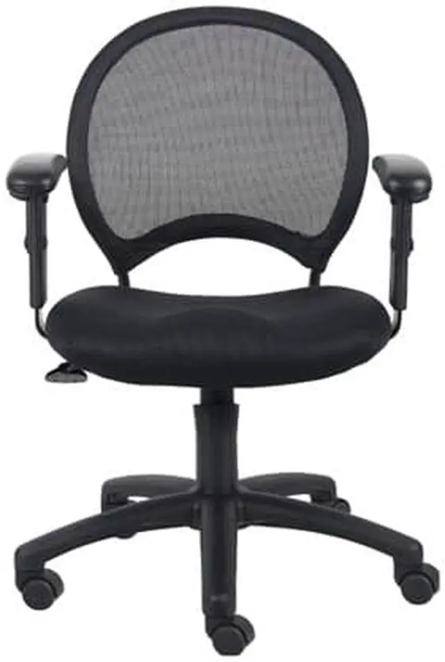 Alt view image 3 of 6 - Boss B6216 Mesh Chair with Adjustable Arms