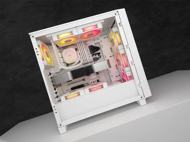 Alt view image 7 of 9 - CORSAIR iCUE LINK TITAN 240 RX RGB Liquid CPU Cooler - White - RX120 RGB Fans - Fits Intel LGA 1851/1700, AMD AM5/AM4 - iCUE LINK System Hub Included