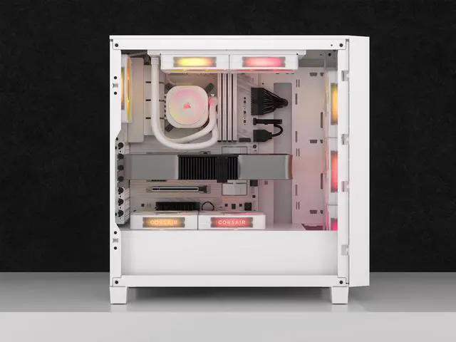 Alt view image 8 of 9 - CORSAIR iCUE LINK TITAN 240 RX RGB Liquid CPU Cooler - White - RX120 RGB Fans - Fits Intel LGA 1851/1700, AMD AM5/AM4 - iCUE LINK System Hub Included
