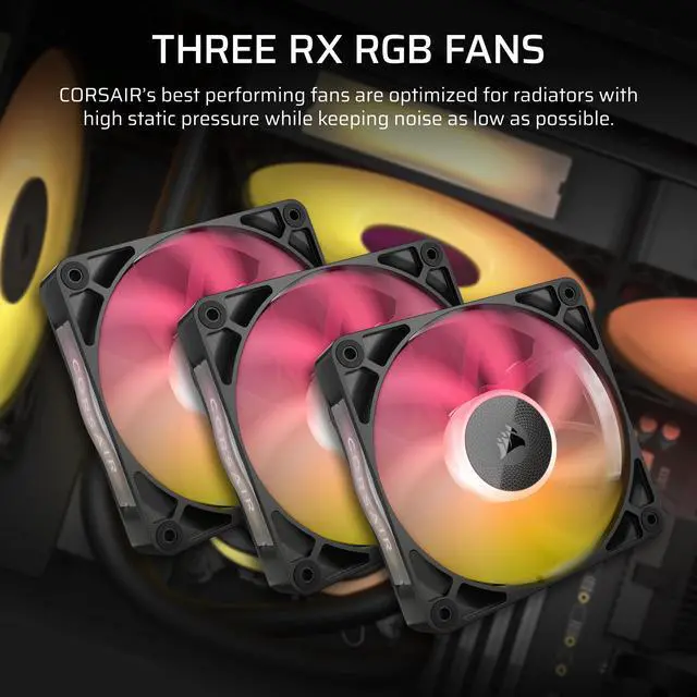 Alt view image 3 of 11 - CORSAIR iCUE LINK TITAN 360 RX RGB Liquid CPU Cooler - RX120 RGB Fans - Fits Intel LGA 1851/1700, AMD AM5/AM4 - iCUE LINK System Hub Included