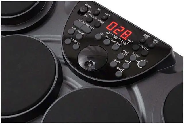 Alt view image 3 of 8 - Pyle Pro Electronic Drum Set Portable Tabletop 7 Pad Digital Musical Drum Kit