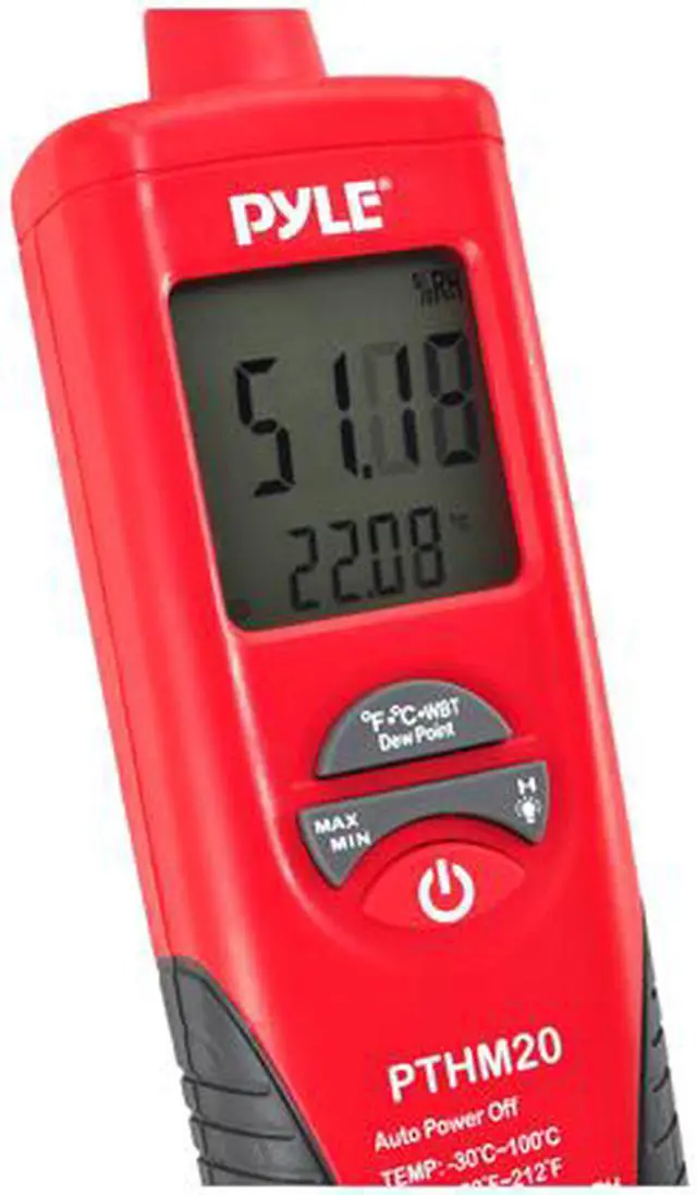 Alt view image 3 of 4 - Pyle PTHM20 Temperature and Humidity Meter With Dew Point and Wet Bulb Temperature