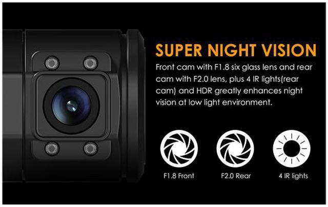 Vantrue N2 Pro Dual Dash Cam Dual 1920 x 1080P Front and Rear (2.5K Single  Front Recording) 1.5 310 Degree Dashboard Camera w/ Infrared Night Vision