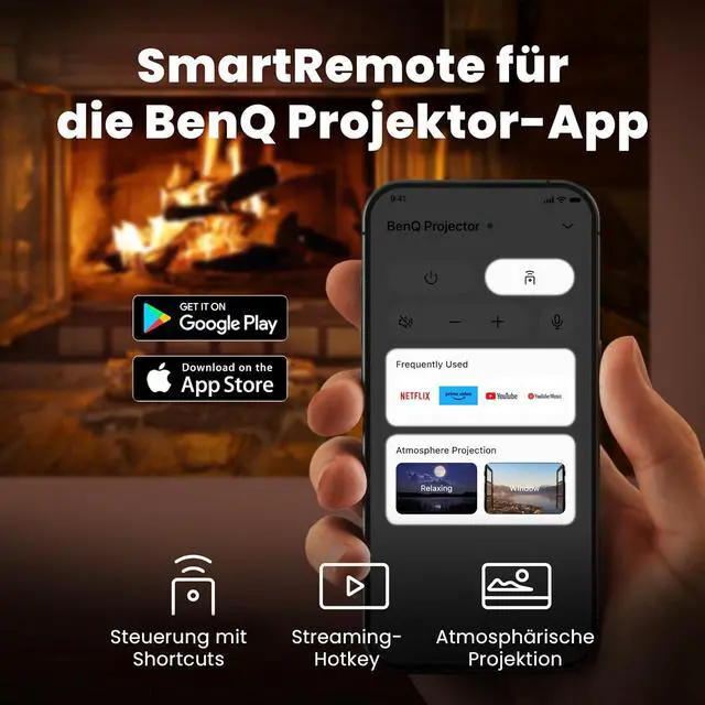 Alt view image 10 of 10 - BenQ GV50 | Laser Portable Projector, 500 Lms, Native 1080p, 4K Supported, Ceiling Projection, Tripod Base, Rotating Angle, Google TV, Certified Netflix, WiFi & Bluetooth, Deep Woofer Built in speaker