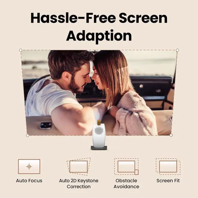 Alt view image 6 of 10 - BenQ GV50 | Laser Portable Projector, 500 Lms, Native 1080p, 4K Supported, Ceiling Projection, Tripod Base, Rotating Angle, Google TV, Certified Netflix, WiFi & Bluetooth, Deep Woofer Built in speaker
