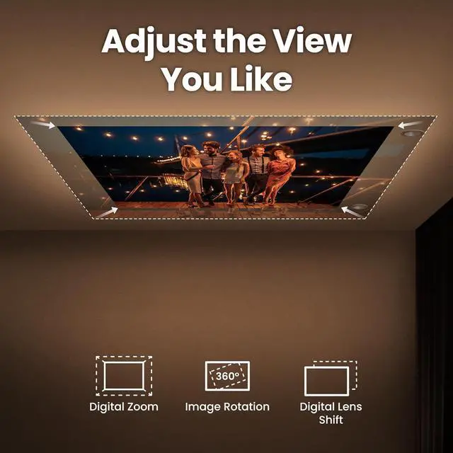 Alt view image 4 of 10 - BenQ GV50 | Laser Portable Projector, 500 Lms, Native 1080p, 4K Supported, Ceiling Projection, Tripod Base, Rotating Angle, Google TV, Certified Netflix, WiFi & Bluetooth, Deep Woofer Built in speaker