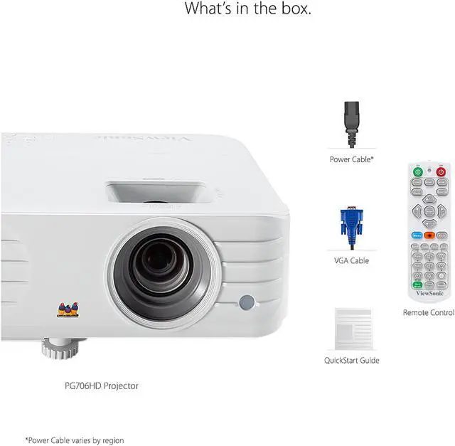 Alt view image 6 of 10 - ViewSonic PG706HD 4000 Lumens Full HD 1080p Projector with RJ45 LAN Control Vertical Keystoning and Optical Zoom for Home and Office