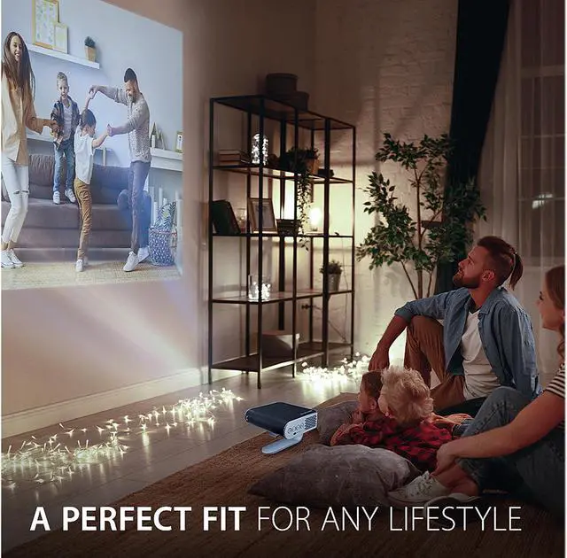 Alt view image 2 of 10 - ViewSonic M1+ Portable LED Projector with Harman Kardon Bluetooth Speakers, USB C, Wi-Fi