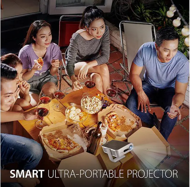 Alt view image 3 of 10 - ViewSonic M1+ Portable LED Projector with Harman Kardon Bluetooth Speakers, USB C, Wi-Fi