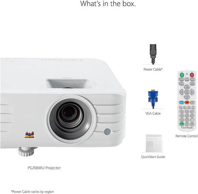 Alt view image 6 of 6 - ViewSonic PG706WU 4000 Lumens WUXGA Projector with RJ45 LAN Control Vertical Keystoning and Optical Zoom for Home and Office