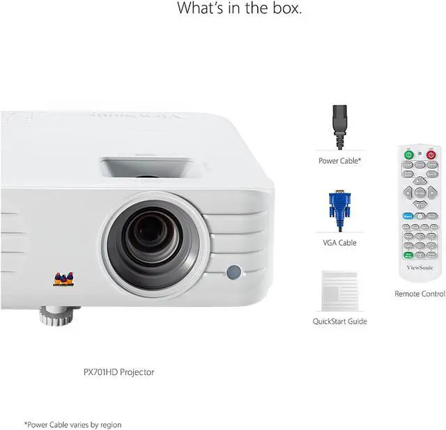 Alt view image 8 of 15 - ViewSonic PX701HD 1080p Projector with 3500 Lumens, SuperColor, Vertical Lens Shift, Dual HDMI, Enjoy Sports and Streaming with Dongle