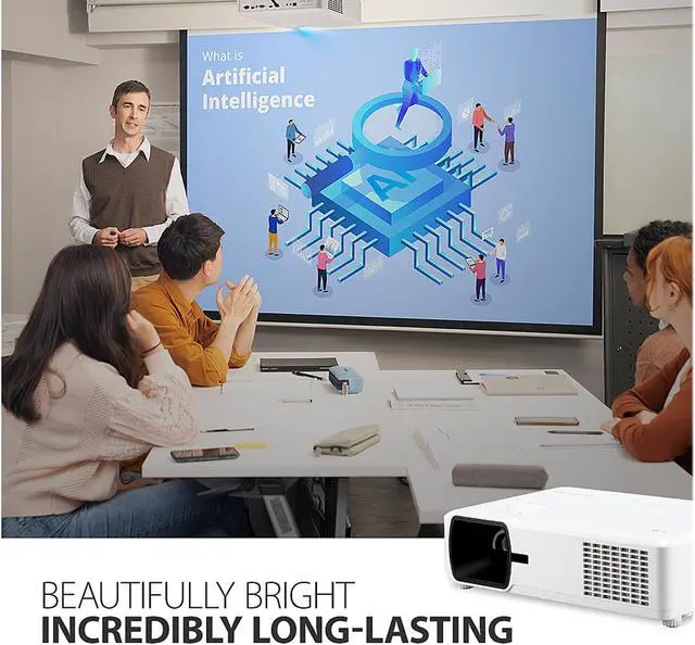 Alt view image 3 of 14 - ViewSonic LS600W Bright 3000 Lumens WXGA Lamp Free LED Projector with HV Keystone and 360 Degree Flexible Installation, LAN Control, 10W Speaker