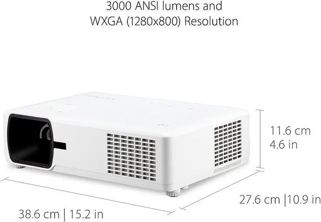 Alt view image 7 of 14 - ViewSonic LS600W Bright 3000 Lumens WXGA Lamp Free LED Projector with HV Keystone and 360 Degree Flexible Installation, LAN Control, 10W Speaker
