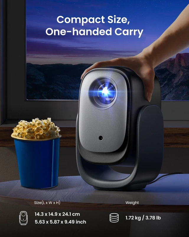 Alt view image 2 of 7 - Dangbei N2 mini Projector with Wi-Fi and Bluetooth, Netflix Officially Licensed, 1080P Smart Portable Projector Dolby Audio, Auto Focus, Auto Keystone Correction, Obstacle Avoidance
