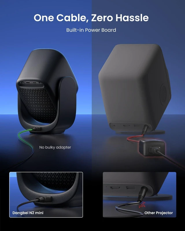 Alt view image 3 of 7 - Dangbei N2 mini Projector with Wi-Fi and Bluetooth, Netflix Officially Licensed, 1080P Smart Portable Projector Dolby Audio, Auto Focus, Auto Keystone Correction, Obstacle Avoidance