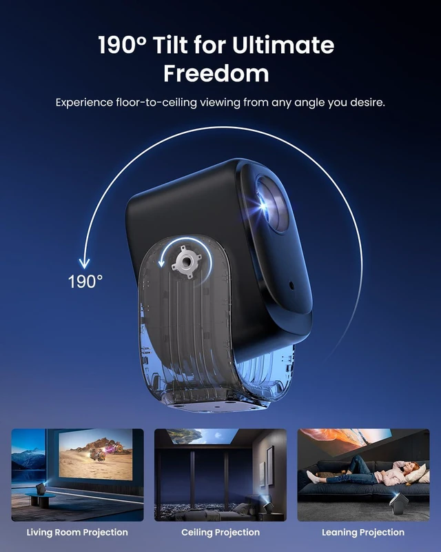 Alt view image 4 of 7 - Dangbei N2 mini Projector with Wi-Fi and Bluetooth, Netflix Officially Licensed, 1080P Smart Portable Projector Dolby Audio, Auto Focus, Auto Keystone Correction, Obstacle Avoidance