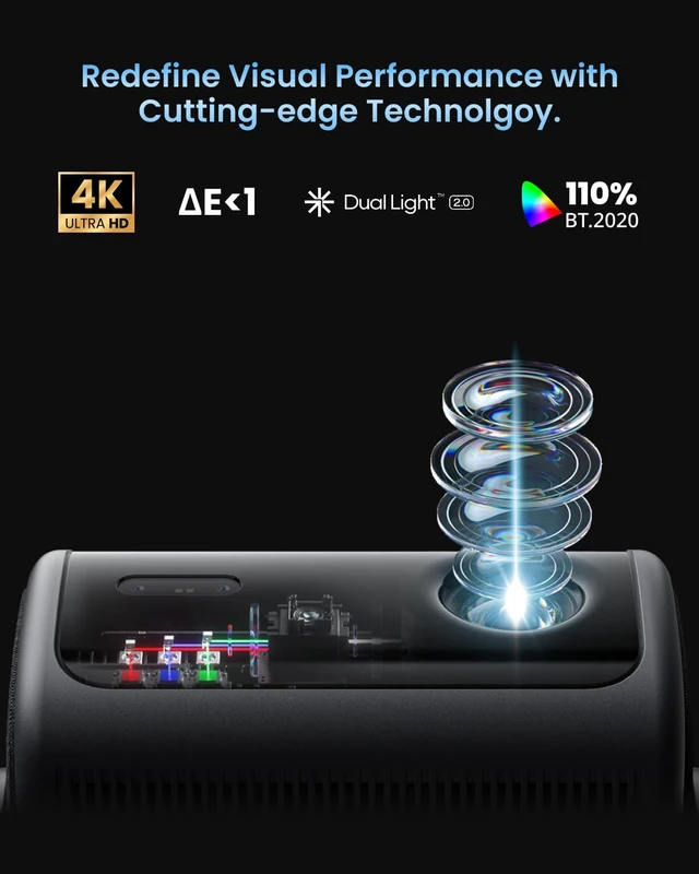 Alt view image 5 of 9 - Dangbei MP1 MAX Triple Laser Projector 4K - 3100 ISO Lumens, 110% BT.2020, Google TV with Netflix Officially, 300'' Display, 2x12W Dolby Audio DTS:X, HDR10+, Blu-ray 3D