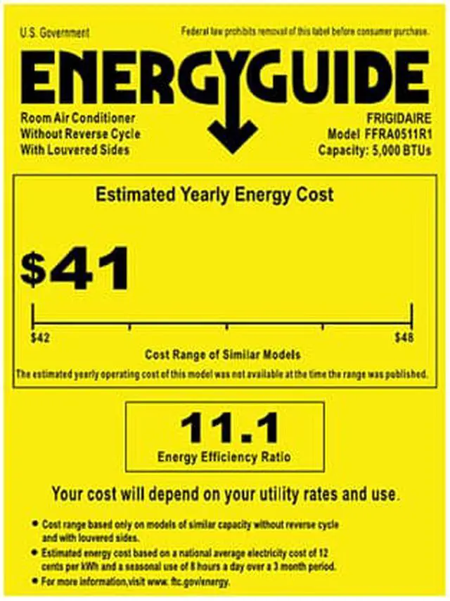 Alt view image 6 of 6 - Frigidaire 5,000 BTU Window-Mounted Room Air Conditioner FFRA0511R1