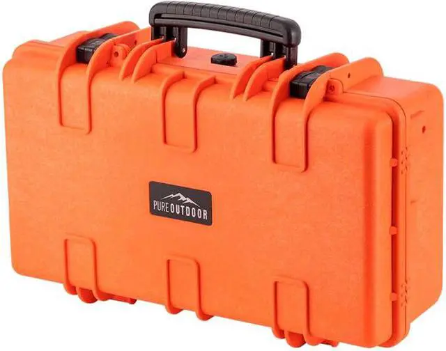 Main image of Monoprice Weatherproof Hard Case - 22in x 14in x 8in, Orange With Customizable Foam, Shockproof, IP67