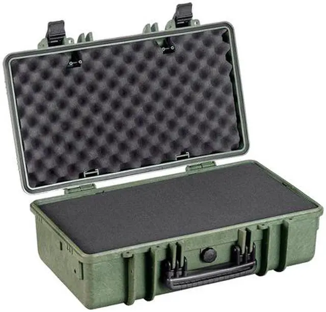Alt view image 2 of 6 - Monoprice Weatherproof Hard Case - 22in x 14in x 8in, OD Green With Customizable Foam, Shockproof, IP67