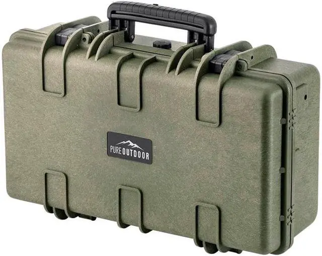 Main image of Monoprice Weatherproof Hard Case - 22in x 14in x 8in, OD Green With Customizable Foam, Shockproof, IP67