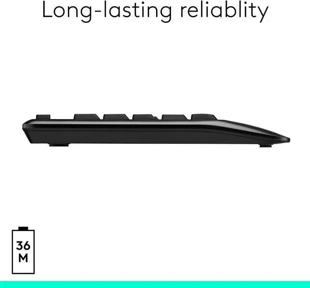 Alt view image 5 of 10 - Logitech MK345 Wireless Combo Full-Sized Keyboard with Palm Rest and Comfortable Right-Handed Mouse, 2.4 GHz Wireless USB Receiver, Compatible with PC, Laptop
